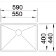 כיור זירוקס BLANCO 550-IF/N